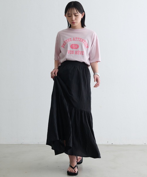 Aunt Marie's（アントマリーズ）の「カレッジロゴT (アソート)（Tシャツ/カットソー・レディース・ホワイト/チャコールグレー/ネイビー/ピンク/ホワイト系その他・FREE）」の12枚目の写真