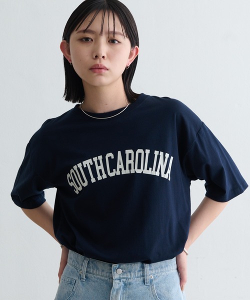 Aunt Marie's（アントマリーズ）の「カレッジロゴT (アソート)（Tシャツ/カットソー・レディース・ホワイト/チャコールグレー/ネイビー/ピンク/ホワイト系その他・FREE）」の7枚目の写真