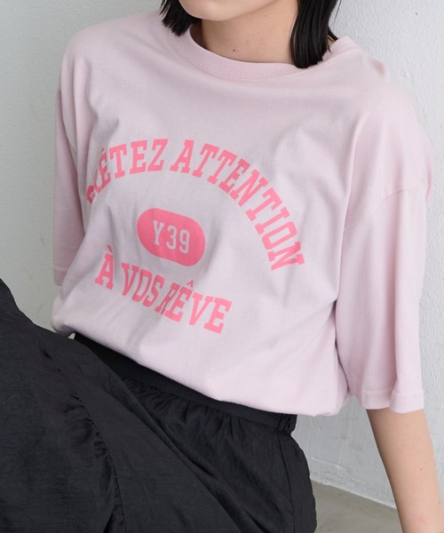 Aunt Marie's（アントマリーズ）の「カレッジロゴT (アソート)（Tシャツ/カットソー・レディース・ホワイト/チャコールグレー/ネイビー/ピンク/ホワイト系その他・FREE）」の19枚目の写真