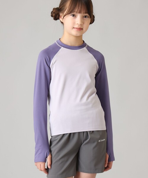 Columbia(コロンビア)の「UVカット 速乾 Columbia/ キッズアイテム/ サンディショア ロングスリーブ サンガード /コロンビア(Tシャツ/カットソー・キッズ・ブルー系その他/ブルー/グリーン/ネイビー/ブルー系その他3/オレンジ/パープル/グリーン系その他/パープル系その他/ブルー系その他4・L/XXS/M/XS/S)」の1枚目の写真