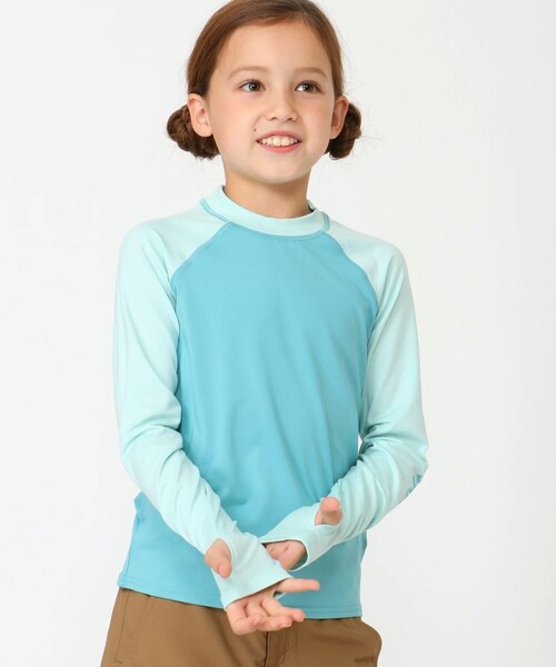 Columbia(コロンビア)の「Columbia/ キッズアイテム/ サンディショアロングスリーブサンガード /コロンビア(Tシャツ/カットソー・キッズ・ブルー系その他/ブルー/グリーン/ネイビー/ブルー系その他3/オレンジ/パープル・L/XXS/M/XS/S)」の2枚目の写真