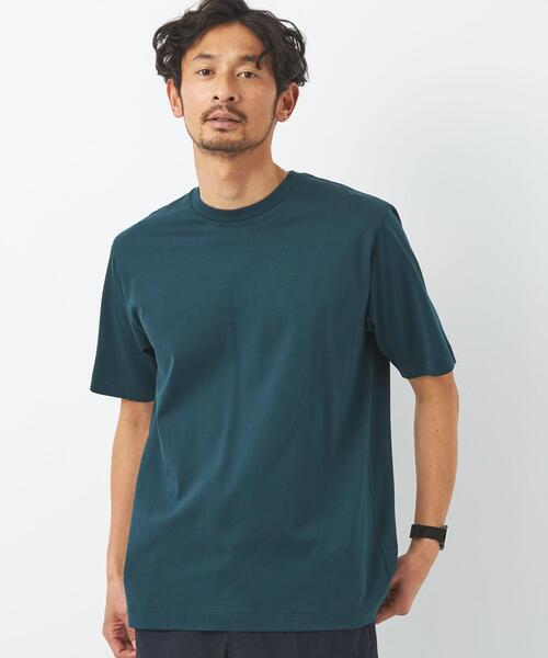 green label relaxing（グリーンレーベルリラクシング）の「オーガニッククリア クルーネック 半袖 カットソー OVLG（Tシャツ/カットソー・メンズ・ホワイト/ライトグレー/ダークグリーン/ネイビー・S/M/L/XL/XXL）」の3枚目の写真