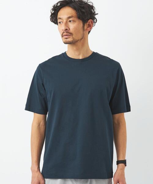 green label relaxing（グリーンレーベルリラクシング）の「オーガニッククリア クルーネック 半袖 カットソー OVLG（Tシャツ/カットソー・メンズ・ホワイト/ライトグレー/ダークグリーン/ネイビー・S/M/L/XL/XXL）」の11枚目の写真