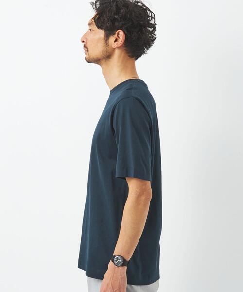 green label relaxing（グリーンレーベルリラクシング）の「オーガニッククリア クルーネック 半袖 カットソー OVLG（Tシャツ/カットソー・メンズ・ホワイト/ライトグレー/ダークグリーン/ネイビー・S/M/L/XL/XXL）」の5枚目の写真