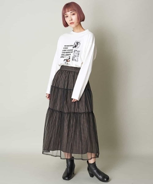 A de a.v.v（アードアー・ヴェ・ヴェ）の「フォトプリントTシャツ（Tシャツ/カットソー・レディース・ホワイト/チャコールグレー・38/36）」の10枚目の写真