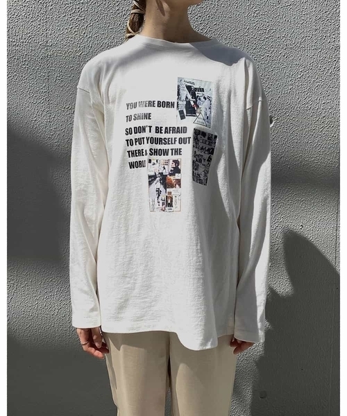 A de a.v.v（アードアー・ヴェ・ヴェ）の「フォトプリントTシャツ（Tシャツ/カットソー・レディース・ホワイト/チャコールグレー・38/36）」の4枚目の写真