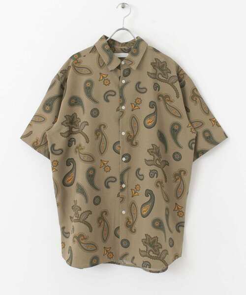 SENSE OF PLACE by URBAN RESEARCH（センスオブプレイスバイアーバンリサーチ）の「ペイズリーリネンライクレギュラーカラーシャツ（シャツ/ブラウス・メンズ・チャコールグレー/ベージュ/アイボリー・LARGE/MEDIUM）」の4枚目の写真