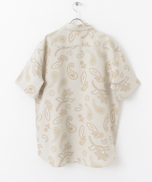 SENSE OF PLACE by URBAN RESEARCH（センスオブプレイスバイアーバンリサーチ）の「ペイズリーリネンライクレギュラーカラーシャツ（シャツ/ブラウス・メンズ・チャコールグレー/ベージュ/アイボリー・LARGE/MEDIUM）」の6枚目の写真