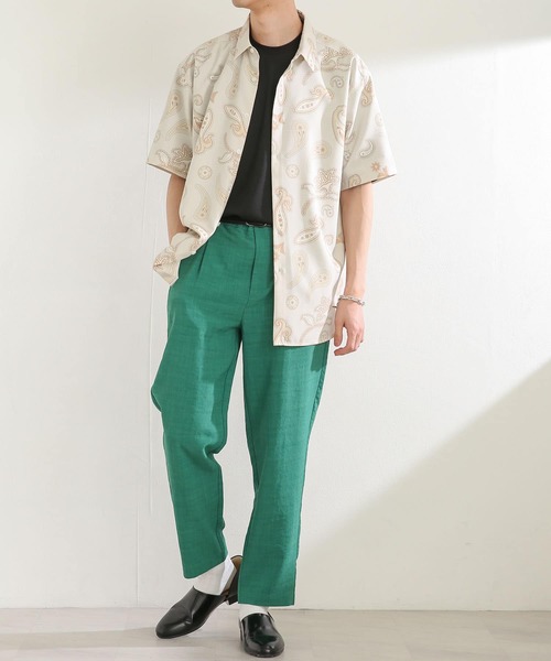 SENSE OF PLACE by URBAN RESEARCH（センスオブプレイスバイアーバンリサーチ）の「ペイズリーリネンライクレギュラーカラーシャツ（シャツ/ブラウス・メンズ・チャコールグレー/ベージュ/アイボリー・LARGE/MEDIUM）」の22枚目の写真