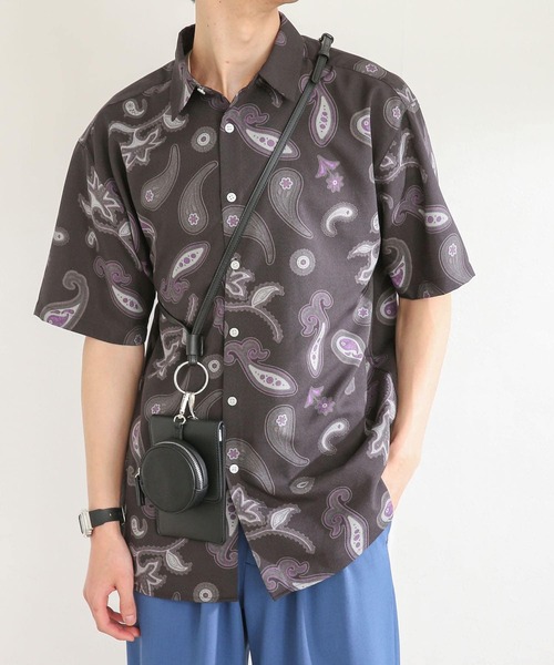 SENSE OF PLACE by URBAN RESEARCH（センスオブプレイスバイアーバンリサーチ）の「ペイズリーリネンライクレギュラーカラーシャツ（シャツ/ブラウス・メンズ・チャコールグレー/ベージュ/アイボリー・LARGE/MEDIUM）」の11枚目の写真