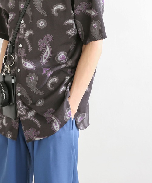 SENSE OF PLACE by URBAN RESEARCH（センスオブプレイスバイアーバンリサーチ）の「ペイズリーリネンライクレギュラーカラーシャツ（シャツ/ブラウス・メンズ・チャコールグレー/ベージュ/アイボリー・LARGE/MEDIUM）」の13枚目の写真