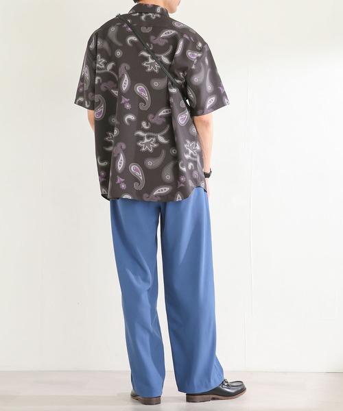 SENSE OF PLACE by URBAN RESEARCH（センスオブプレイスバイアーバンリサーチ）の「ペイズリーリネンライクレギュラーカラーシャツ（シャツ/ブラウス・メンズ・チャコールグレー/ベージュ/アイボリー・LARGE/MEDIUM）」の15枚目の写真