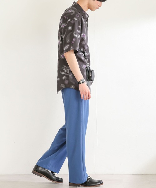 SENSE OF PLACE by URBAN RESEARCH（センスオブプレイスバイアーバンリサーチ）の「ペイズリーリネンライクレギュラーカラーシャツ（シャツ/ブラウス・メンズ・チャコールグレー/ベージュ/アイボリー・LARGE/MEDIUM）」の16枚目の写真