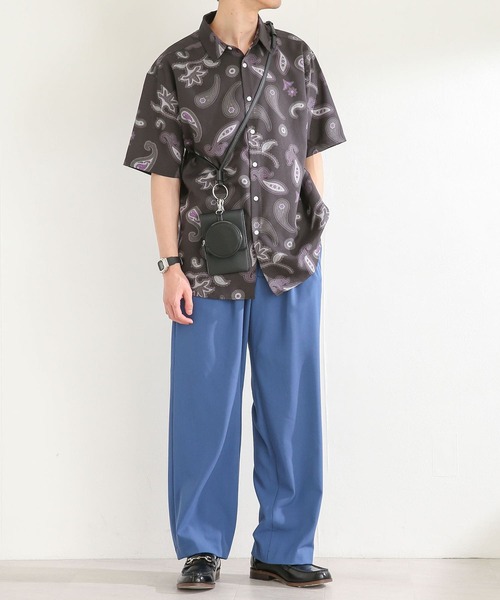 SENSE OF PLACE by URBAN RESEARCH（センスオブプレイスバイアーバンリサーチ）の「ペイズリーリネンライクレギュラーカラーシャツ（シャツ/ブラウス・メンズ・チャコールグレー/ベージュ/アイボリー・LARGE/MEDIUM）」の17枚目の写真