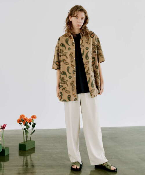 SENSE OF PLACE by URBAN RESEARCH（センスオブプレイスバイアーバンリサーチ）の「ペイズリーリネンライクレギュラーカラーシャツ（シャツ/ブラウス・メンズ・チャコールグレー/ベージュ/アイボリー・LARGE/MEDIUM）」の18枚目の写真