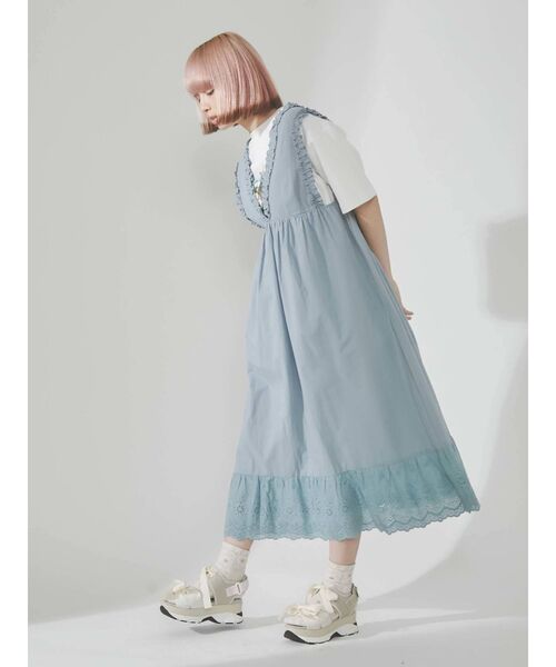 merry jenny（メリージェニー）の「フリルコットンワンピース（ワンピース・レディース・オフホワイト/ブラック/ブルー・FREE）」の7枚目の写真