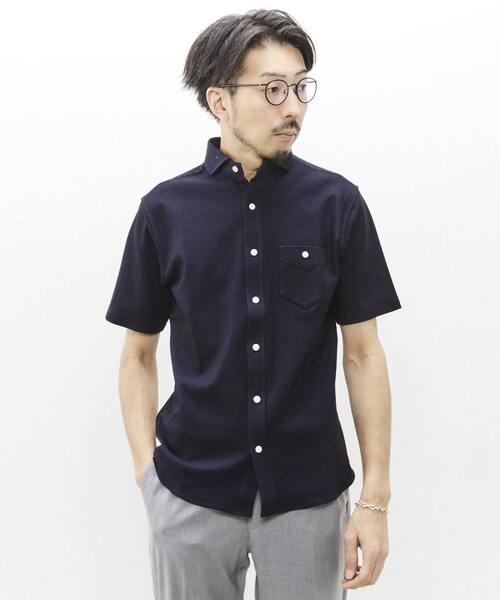 MEN'S MELROSE(メンズメルローズ)の「ハニカムボーダージャージシャツ(シャツ/ブラウス・メンズ・ネイビー/ダークネイビー/グレー・2/5/4/3)」の3枚目の写真