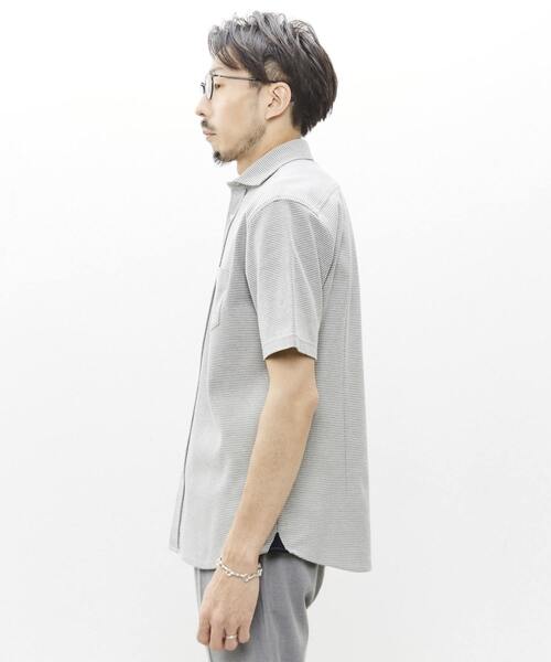 MEN'S MELROSE(メンズメルローズ)の「ハニカムボーダージャージシャツ(シャツ/ブラウス・メンズ・ネイビー/ダークネイビー/グレー・2/5/4/3)」の11枚目の写真