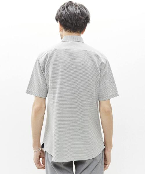 MEN'S MELROSE(メンズメルローズ)の「ハニカムボーダージャージシャツ(シャツ/ブラウス・メンズ・ネイビー/ダークネイビー/グレー・2/5/4/3)」の7枚目の写真