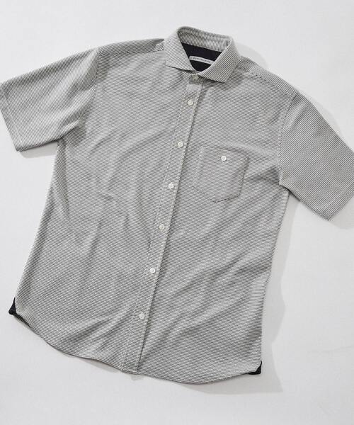 MEN'S MELROSE(メンズメルローズ)の「ハニカムボーダージャージシャツ(シャツ/ブラウス・メンズ・ネイビー/ダークネイビー/グレー・2/5/4/3)」の12枚目の写真