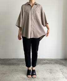 THE TWENTYSEVEN | The TWENTYSEVEN:CTN PIN STRIPE WORK SHIRTS S/S ピンストワークシャツショートスリーブ(シャツ/ブラウス)