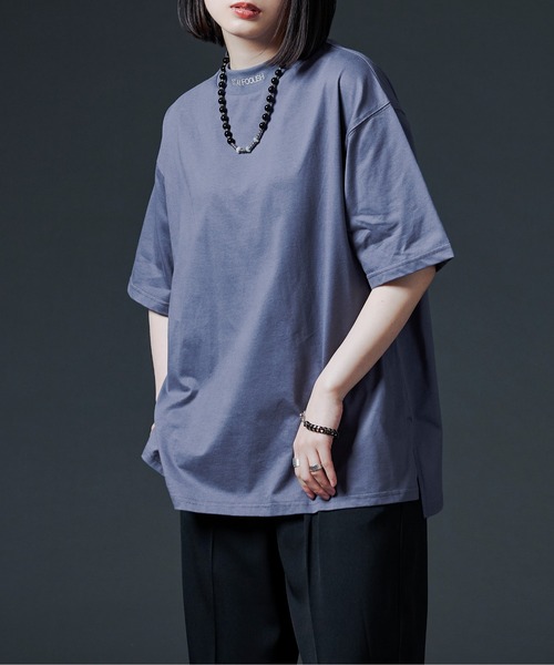 Ellno Loset(エルノロゼット)の「モックネックシシュウTシャツ(Tシャツ/カットソー・メンズ・ブラック/オフホワイト/ダークブルー・MEDIUM/LARGE)」の8枚目の写真