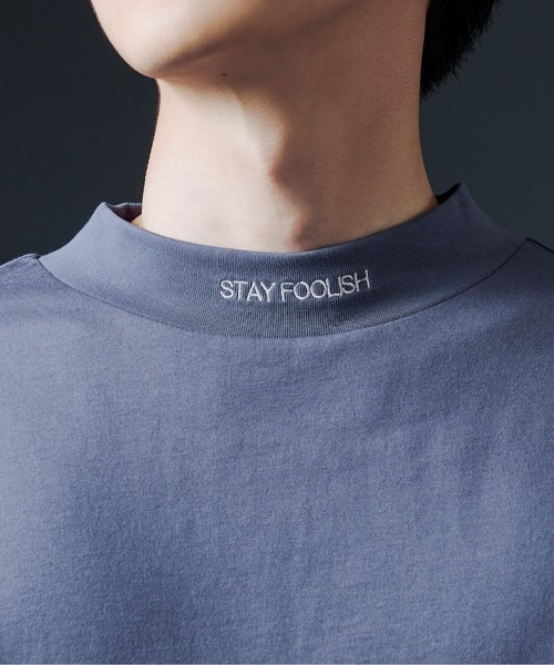 Ellno Loset(エルノロゼット)の「モックネックシシュウTシャツ(Tシャツ/カットソー・メンズ・ブラック/オフホワイト/ダークブルー・MEDIUM/LARGE)」の13枚目の写真