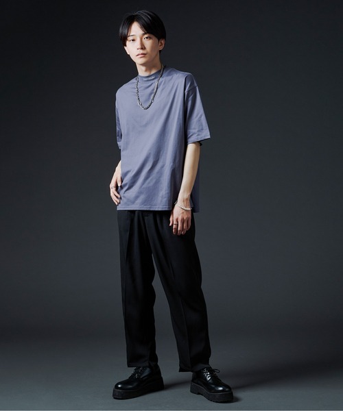 Ellno Loset(エルノロゼット)の「モックネックシシュウTシャツ(Tシャツ/カットソー・メンズ・ブラック/オフホワイト/ダークブルー・MEDIUM/LARGE)」の15枚目の写真