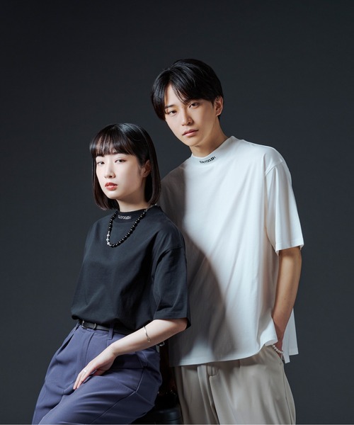 Ellno Loset(エルノロゼット)の「モックネックシシュウTシャツ(Tシャツ/カットソー・メンズ・ブラック/オフホワイト/ダークブルー・MEDIUM/LARGE)」の16枚目の写真