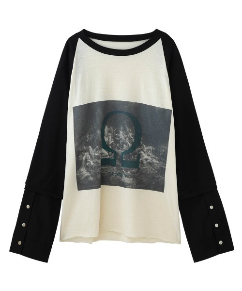 DIET BUTCHER(ダイエットブッチャー)の「DIET BUTCHER Docking raglan t-shirt(シャツ/ブラウス・メンズ・ブラック/ネイビー・LARGE/MEDIUM/SMALL)」の2枚目の写真