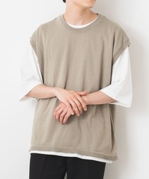 WEGO | WEGO/【2点セット】アンサンブルニットライク半袖ベスト(アンサンブル)