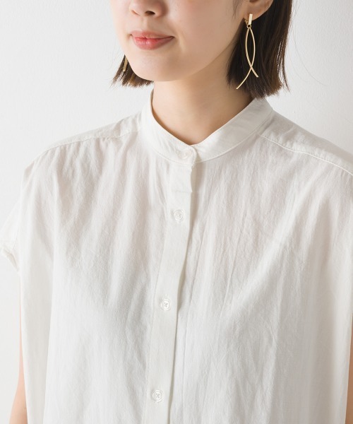 OMNES（オムネス）の「製品洗いレイヤードシャツフレンチスリーブワンピース（ワンピース・レディース・ブラック/ベージュ/オレンジ/アイボリー・FREE）」の12枚目の写真