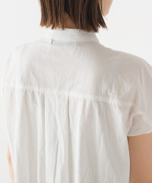 OMNES（オムネス）の「製品洗いレイヤードシャツフレンチスリーブワンピース（ワンピース・レディース・ブラック/ベージュ/オレンジ/アイボリー・FREE）」の13枚目の写真