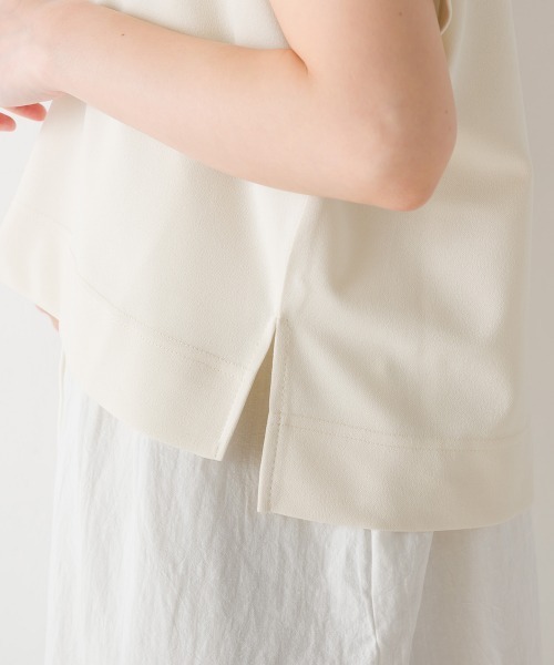 OMNES（オムネス）の「製品洗いレイヤードシャツフレンチスリーブワンピース（ワンピース・レディース・ブラック/ベージュ/オレンジ/アイボリー・FREE）」の11枚目の写真