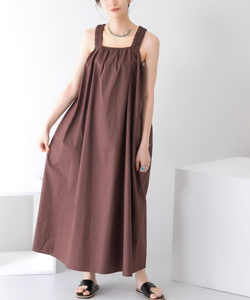 KBF（ケイビーエフ）の「ギャザーボリュームロングワンピース（ワンピース・レディース・ブラック/ダークブラウン/ブルー・ONE）」の7枚目の写真