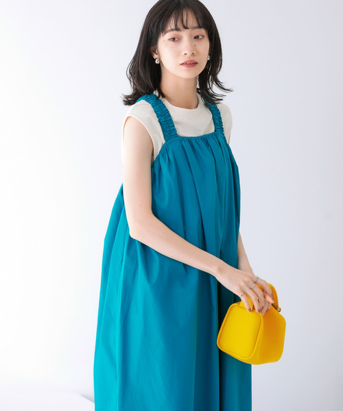 KBF（ケイビーエフ）の「ギャザーボリュームロングワンピース（ワンピース・レディース・ブラック/ダークブラウン/ブルー・ONE）」の13枚目の写真