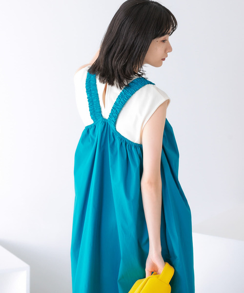 KBF（ケイビーエフ）の「ギャザーボリュームロングワンピース（ワンピース・レディース・ブラック/ダークブラウン/ブルー・ONE）」の14枚目の写真