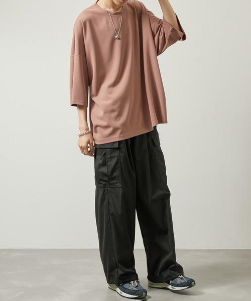 iisy（イージー）の「【 iisy 】エンブロイダリーワイドカットソー（Tシャツ/カットソー・メンズ・チャコールグレー/グリーン/ライトグリーン/ピンク/ブルー/オフホワイト/ライトグレー・S/M/L/XL）」の20枚目の写真