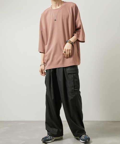 iisy（イージー）の「【 iisy 】エンブロイダリーワイドカットソー（Tシャツ/カットソー・メンズ・チャコールグレー/グリーン/ライトグリーン/ピンク/ブルー/オフホワイト/ライトグレー・S/M/L/XL）」の12枚目の写真