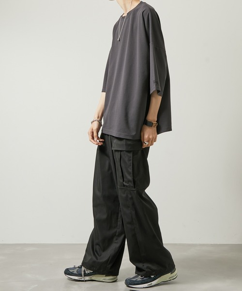 iisy（イージー）の「【 iisy 】エンブロイダリーワイドカットソー（Tシャツ/カットソー・メンズ・チャコールグレー/グリーン/ライトグリーン/ピンク/ブルー/オフホワイト/ライトグレー・S/M/L/XL）」の18枚目の写真