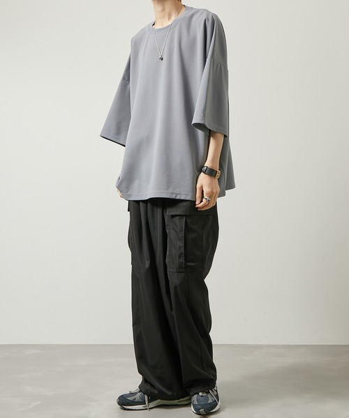 iisy（イージー）の「【 iisy 】エンブロイダリーワイドカットソー（Tシャツ/カットソー・メンズ・チャコールグレー/グリーン/ライトグリーン/ピンク/ブルー/オフホワイト/ライトグレー・S/M/L/XL）」の16枚目の写真