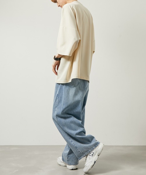 iisy（イージー）の「【 iisy 】エンブロイダリーワイドカットソー（Tシャツ/カットソー・メンズ・チャコールグレー/グリーン/ライトグリーン/ピンク/ブルー/オフホワイト/ライトグレー・S/M/L/XL）」の10枚目の写真