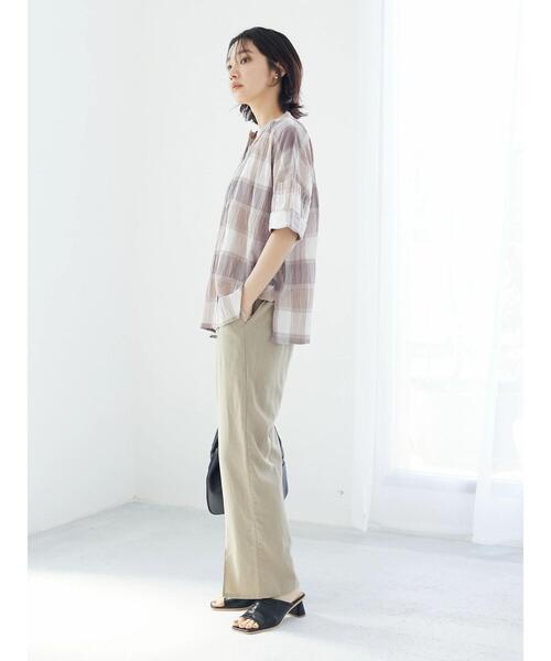 Green　Parks（グリーンパークス）の「インド綿 チェックブラウス（シャツ/ブラウス・レディース・グレー/ベージュ・FREE）」の14枚目の写真