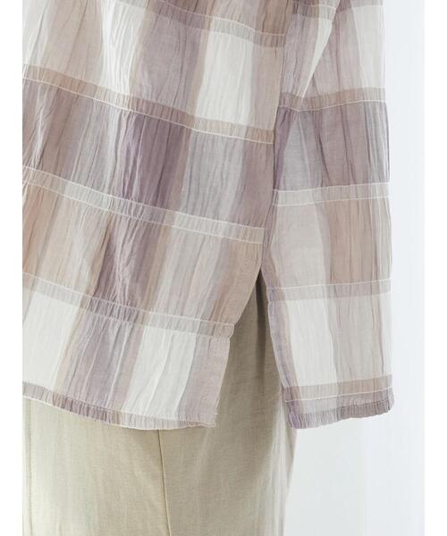 Green　Parks（グリーンパークス）の「インド綿 チェックブラウス（シャツ/ブラウス・レディース・グレー/ベージュ・FREE）」の21枚目の写真
