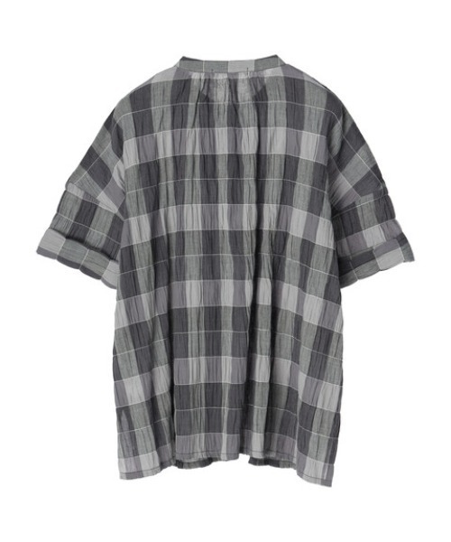 Green　Parks（グリーンパークス）の「インド綿 チェックブラウス（シャツ/ブラウス・レディース・グレー/ベージュ・FREE）」の3枚目の写真