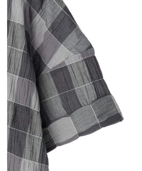 Green　Parks（グリーンパークス）の「インド綿 チェックブラウス（シャツ/ブラウス・レディース・グレー/ベージュ・FREE）」の5枚目の写真