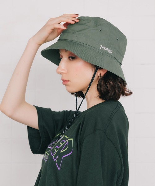 THRASHER（スラッシャー）の「THRASHER/スラッシャー サファリハット バケットハット（ハット・メンズ・カーキ/ネイビー/ブラック/ベージュ・58cm）」の3枚目の写真