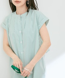 VIS | 【セットアップ対応】バックフリルバンドカラーブラウス【sustainable】(シャツ/ブラウス)