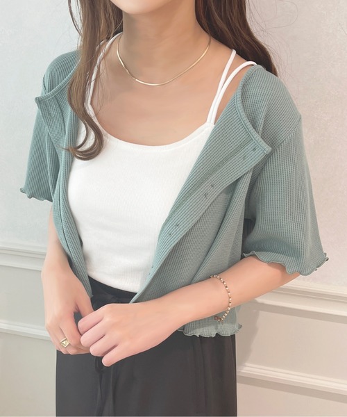 apres jour（アプレジュール）の「カップ付きキャミインナー【ZOZOTOWN限定アイテム】（キャミソール・レディース・ブラック/オフホワイト/ピンク/アイボリー/ミント・X-LARGE/フリー）」の6枚目の写真