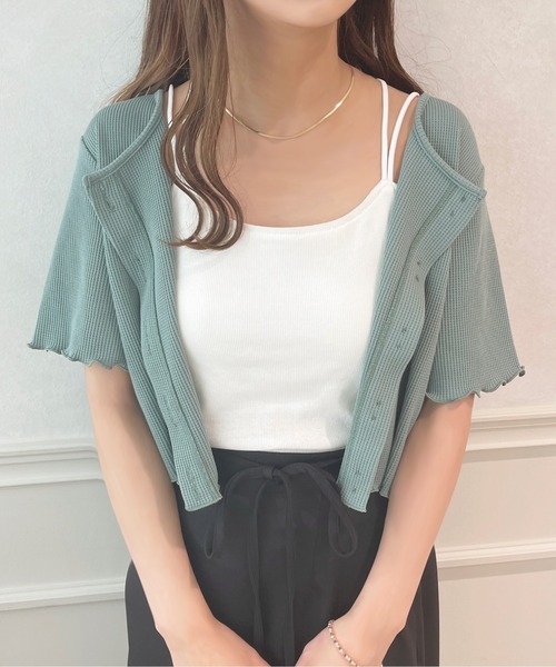 apres jour（アプレジュール）の「カップ付きキャミインナー【ZOZOTOWN限定アイテム】（キャミソール・レディース・ブラック/オフホワイト/ピンク/アイボリー/ミント・X-LARGE/フリー）」の7枚目の写真